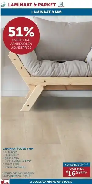 Zelfbouwmarkt LAMINAATVLOER 8 MM aanbieding