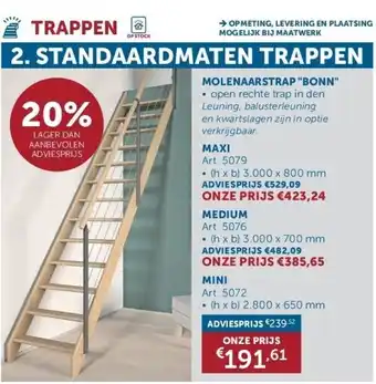 Zelfbouwmarkt STANDAARDMATEN TRAPPEN aanbieding