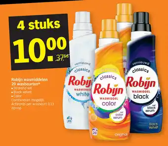 Albert Heijn Robijn wasmiddelen 20 wasbeurten aanbieding