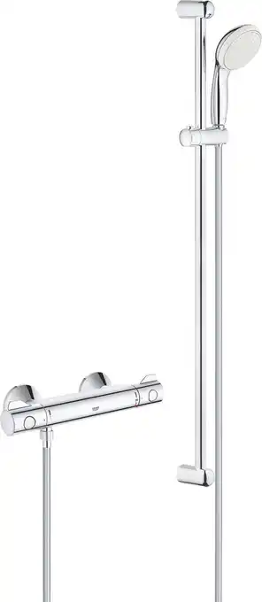 Bol.com GROHE Grohtherm 800 Thermostatische Douchekraan - Met comfort doucheset - 15 cm hartafstand - Douchestang 90 cm aanbieding