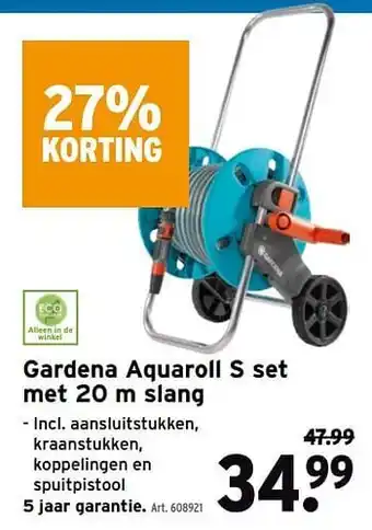 GAMMA Gardena aquaroll s set met 20 m slang aanbieding