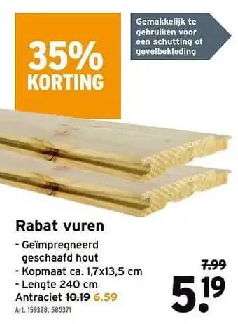 GAMMA Rabat vuren aanbieding