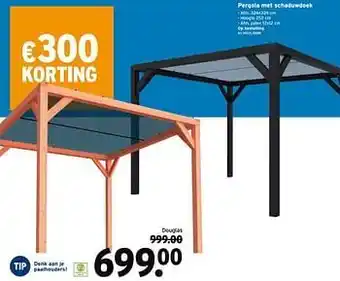 Pergola met schaduwdoek douglas
