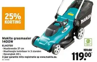 GAMMA Makita grasmaaier 1400w elm3720 aanbieding