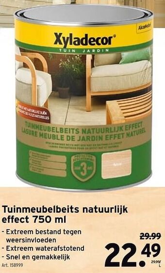 GAMMA Tuinmeubelbeits natuurlijk effect aanbieding