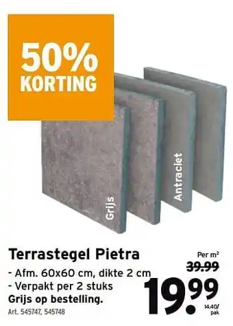 GAMMA Terrastegel pietra aanbieding