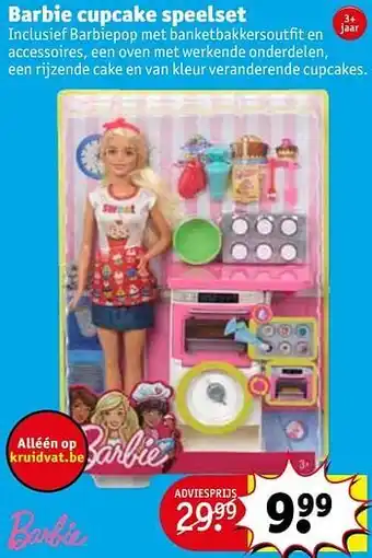 Kruidvat Barbie cupcake speelset aanbieding