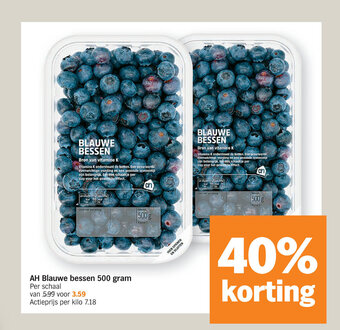 Albert Heijn AH Blauwe bessen 500 gram aanbieding