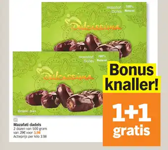 Albert Heijn Mazafati dadels 2 dozen 500 gram aanbieding