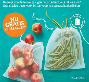Albert Heijn Verszakje GRATIS bij weegschaal artikelen aanbieding