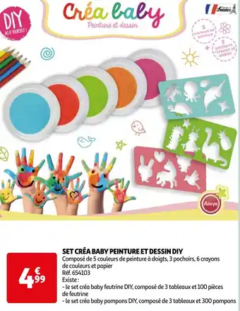 Auchan SET CRÉA BABY PEINTURE ET DESSIN DIY aanbieding