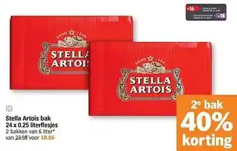 Albert Heijn Stella artois bak 24 x 0.25 literflesjes aanbieding