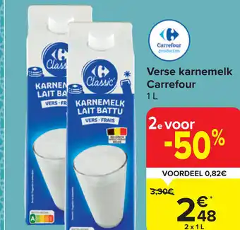 Carrefour Verse karnemelk 2 x 1 l aanbieding