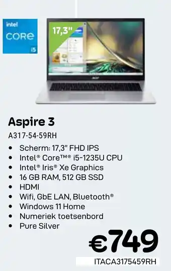 CompuDeals Aspire 3 A317-54-59RH aanbieding