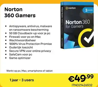 CompuDeals Norton 360 Gamers aanbieding