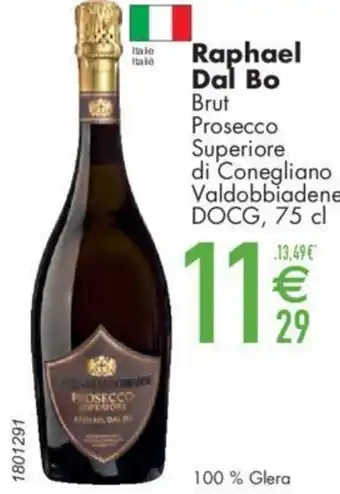 Cora Raphael Dal Bo Brut Prosecco Superiore di Conegliano Valdobbiadene DOCG, 75 cl aanbieding