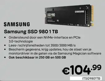 CompuDeals Samsung SSD 980 1 TB aanbieding