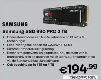 CompuDeals Samsung SSD 990 PRO 2 TB aanbieding
