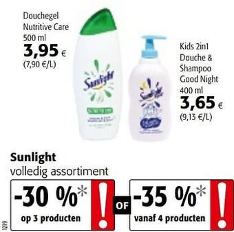 Colruyt Sunlight volledig assortiment aanbieding