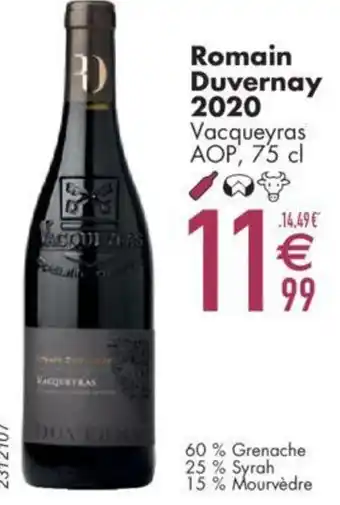 Cora Romain Duvernay 2020 Vacqueyras AOP, 75 cl aanbieding