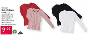 Basic shirts voor dames 2st