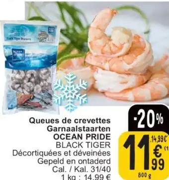 Cora Ocean Pride Queues de crevettes Garnaalstaarten 800 g aanbieding