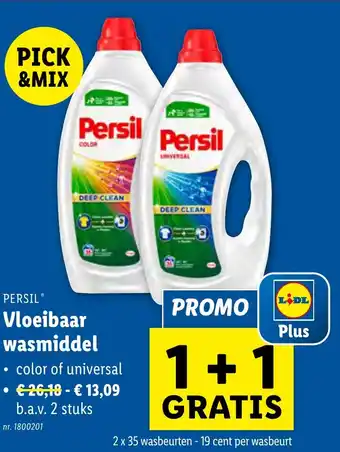 Lidl Persil Vloeibaar wasmiddel 2 x 35 wasbeurten aanbieding