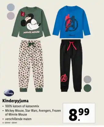 Lidl Disney Kinderpyjama aanbieding