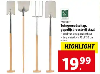 Lidl PARKSIDE Tuingereedschap, gepolijst roestvrij staal aanbieding