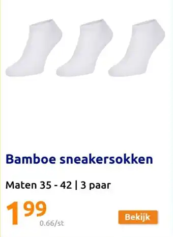 Action Bamboe sneakersokken aanbieding