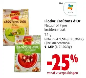 Colruyt Flodor Croûtons d'Or Natuur of Fijne kruidensmaak 75 g aanbieding