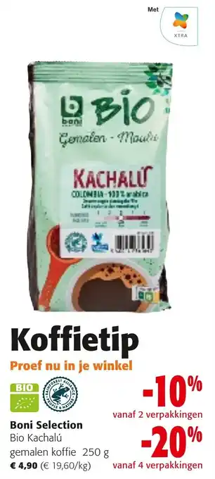 Colruyt Boni Selection Bio Kachalú gemalen koffie 250 g aanbieding