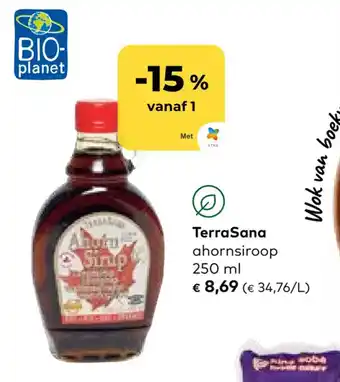 Bio Planet TerraSana ahornsiroop 250 ml aanbieding