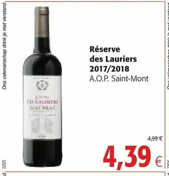 Colruyt Reserve des Lauriers 2017/2018 aanbieding