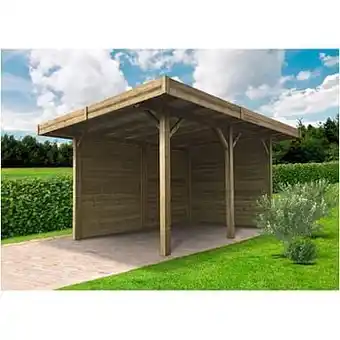 Brico Carport combinaison solid ’S7755’ bois 20 m² aanbieding