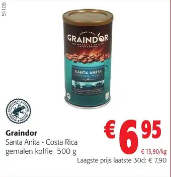 Colruyt Graindor Santa Anita - Costa Rica gemalen koffie 500 g aanbieding