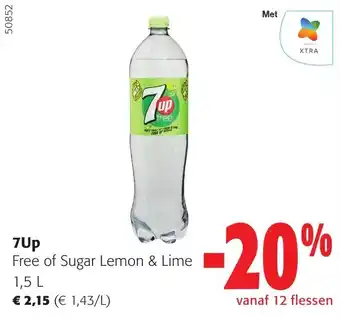 Colruyt 7Up Free of Sugar Lemon & Lime 1,5 L aanbieding