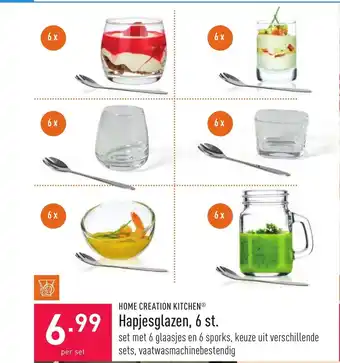 ALDI Home Creation Kitchen Hapjesglazen, 6 st. aanbieding