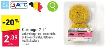 ALDI Kaasburger, 2 st. 260g aanbieding