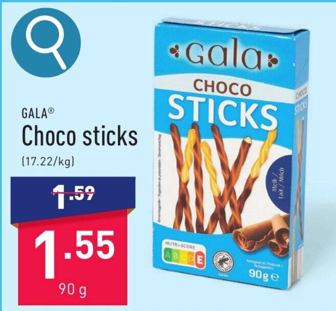 GALA Choco sticks 90g promotie bij ALDI