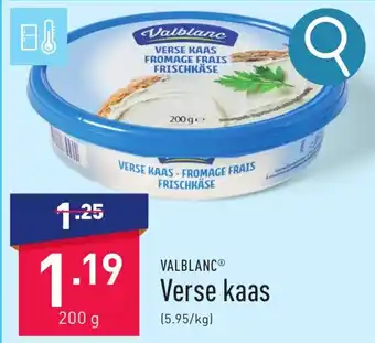 ALDI VALBLANC Verse kaas 200g aanbieding