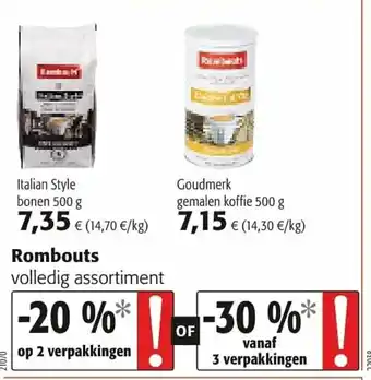 Colruyt Rombouts Italian Style bonen 500g aanbieding