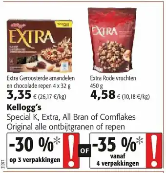 Colruyt Kellogg's Special K, Extra, All Bran of Cornflakes aanbieding