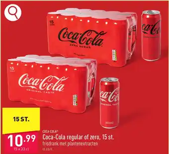 ALDI Coca-Cola regular of zero, 15 st. aanbieding