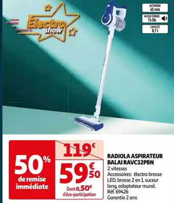 RADIOLA ASPIRATEUR BALAI RAVC32PBN