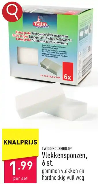 ALDI TWIDO HOUSEHOLD Vlekkensponzen, 6 st. aanbieding