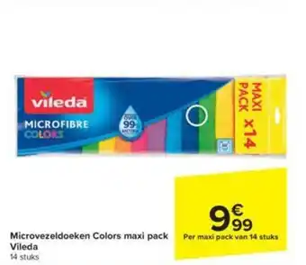 Carrefour Vileda Microvezeldoeken Colors maxi pack aanbieding