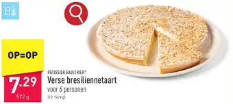 ALDI PÂTISSIER GAULTHIER Verse bresiliennetaart 572g aanbieding
