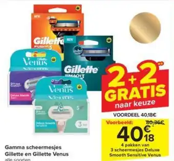 Carrefour Gamma scheermesjes Gillette en Gillette Venus aanbieding