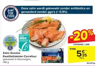 Carrefour Market Kwaliteitsketen zalm gravlax 140 g aanbieding